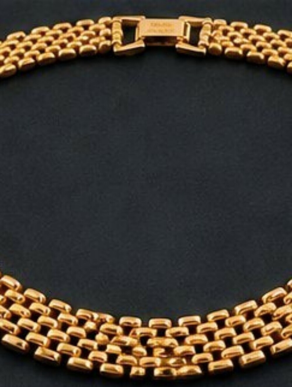 Vintage Napier Gold Tone Panther Link Cleopatra Collar Necklace Signed 16" - Picture 2 of 10